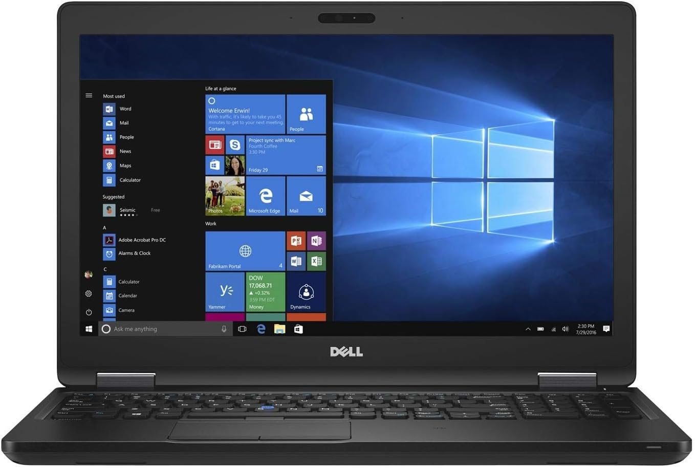 Dell Laptop Latitude 5580 15.6" Fhd Laptop (6th Gen Intel Core I5 6300 U , 256 Gb Ssd, 8 Gb Ddr4 Ram,Win 10 Pro)