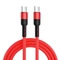 2m length nylon braided usb-c charging cable - red